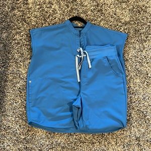 Figs Capri Blue Scrub Set